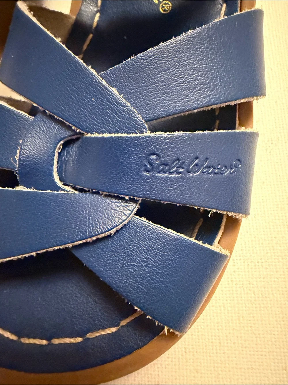 Salt Water Sandals by Hoy Navy Blue Leather Toddler Cross-Strap Sandals